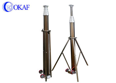 Pompa kaki Antena Teleskopik Pneumatik Tiang Portabel DC12V 15A Dengan Tripod / Roda