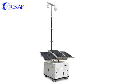 Cart Mobile Sentry Security Camera Tower Kamera Semi Permanen Mega Pxiels Bahan Baja