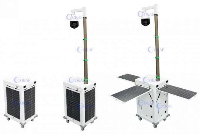 Kamera 4G AI Kabinet Keamanan Mobile bertenaga surya untuk Pemantauan Situs Konstruksi 0