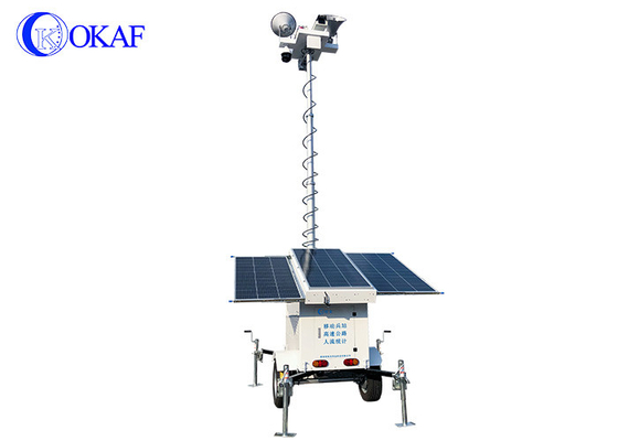 3 - 10m Mobile Sentry Security Trailer Orang Menghitung 1080P 4G GPS CCTV Surveillance Tower