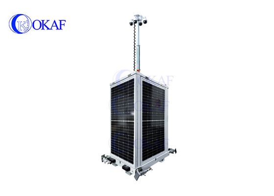 OK-Pro9 OKAF 4G WiFi GPS Mobile Solar CCTV Keamanan Menara Keamanan Pemantauan sementara untuk tempat parkir