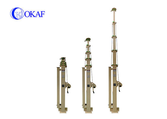 5m 6m 7m 8m 50KG Berat muatan baja Mast teleskopik Manual Winch Mast Crank
