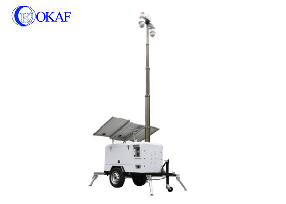 Mobile Sentry GPS Position 9m 400Ah Telescopic Mast Pole Kamera HD 1080P PTZ