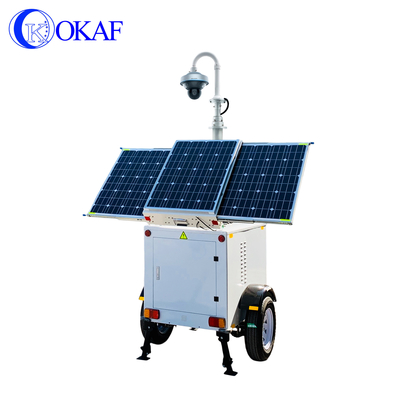 5G AI Mobile CCTV Camera Trailer Drag Type Intelligent Monitoring Solar Power Supply