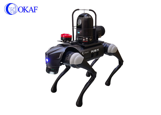 OKAF Bandara subway kereta api berkecepatan tinggi biomimentic empat kaki robot anjing AI pengenalan wajah patroli keamanan robot anjing