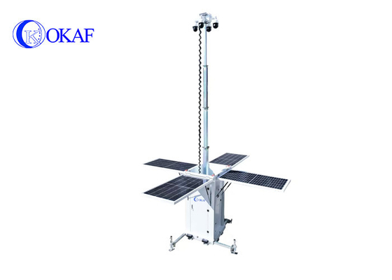 OK-Pro9 OKAF 4G WiFi GPS Mobile Solar CCTV Keamanan Menara Keamanan Pemantauan sementara untuk tempat parkir