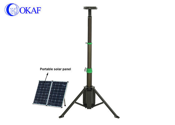 Manual Lifting Portable Power Bank Tripod Foldable Telescopic Mast Dengan Baterai