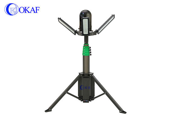 Menara Lampu LED Teleskopik Portabel dengan Baterai Internal dan Tripod untuk Penerangan Acara Luar Ruangan