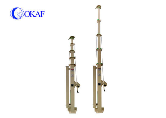 5m 6m 7m 8m 50KG Berat muatan baja Mast teleskopik Manual Winch Mast Crank