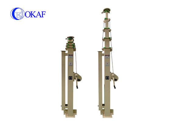 5m 6m 7m 8m 50KG Berat muatan baja Mast teleskopik Manual Winch Mast Crank