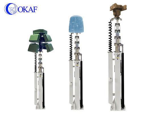 Tiang Teleskopik Hidraulik Tugas Berat dengan Beban 100KG, Tiang Teleskopik Tripod Antena Radar