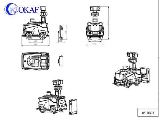 Keamanan patroli otomatis mengisi ulang robot cerdas untuk area besar pabrik penjaga gerbang sekolah
