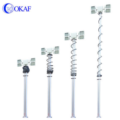 Mobile Telescopic Pneumatic Light Mast Kendaraan Darurat Industri Led Lighting Tower