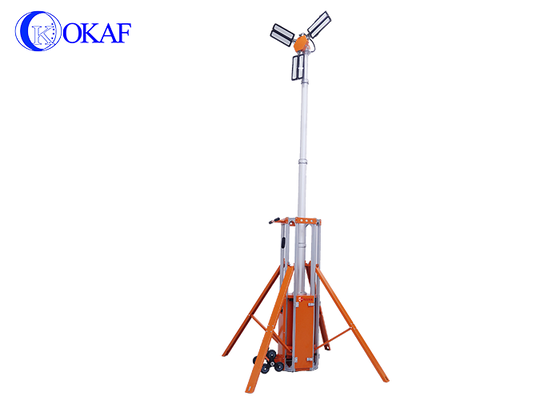 Menara Lampu Darurat Portabel All-in-One Menara Penerangan Teleskopik Bertenaga Baterai untuk Penyelamatan Kebakaran Konstruksi