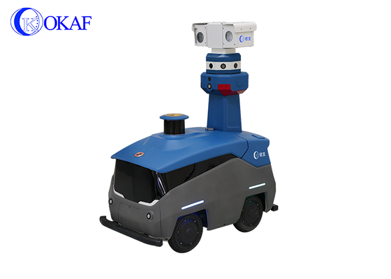 Keamanan patroli otomatis mengisi ulang robot cerdas untuk area besar pabrik penjaga gerbang sekolah